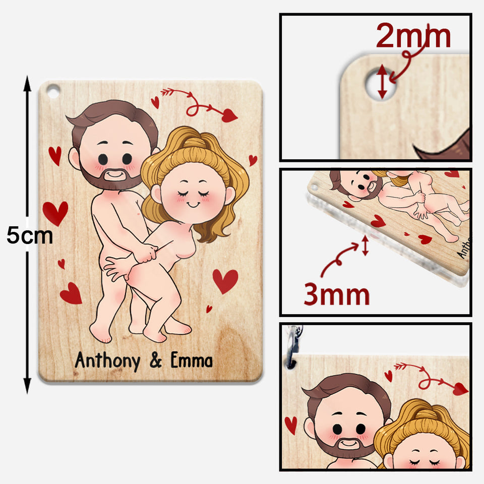 I Love You - Personalized Couple Keychain (Printed On Both Sides)