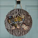 Hunting Lovers - Personalized Hunting Round Wood Sign