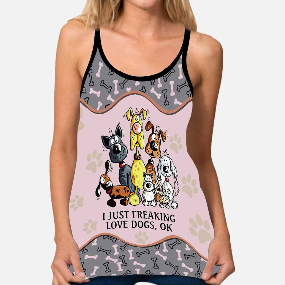 Love Dogs Cross Tank Top