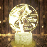 Someone I Love Is Fishing In Heaven - Personalized Shaped Plaque Light Base