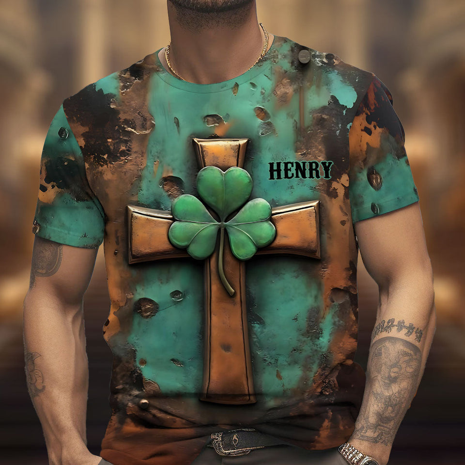 Vintage Irish Cross - Personalized Saint Patrick's Day All Over Shirt