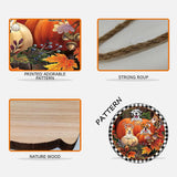 Happy Fall - Personalized Fall Dog Round Wood Sign