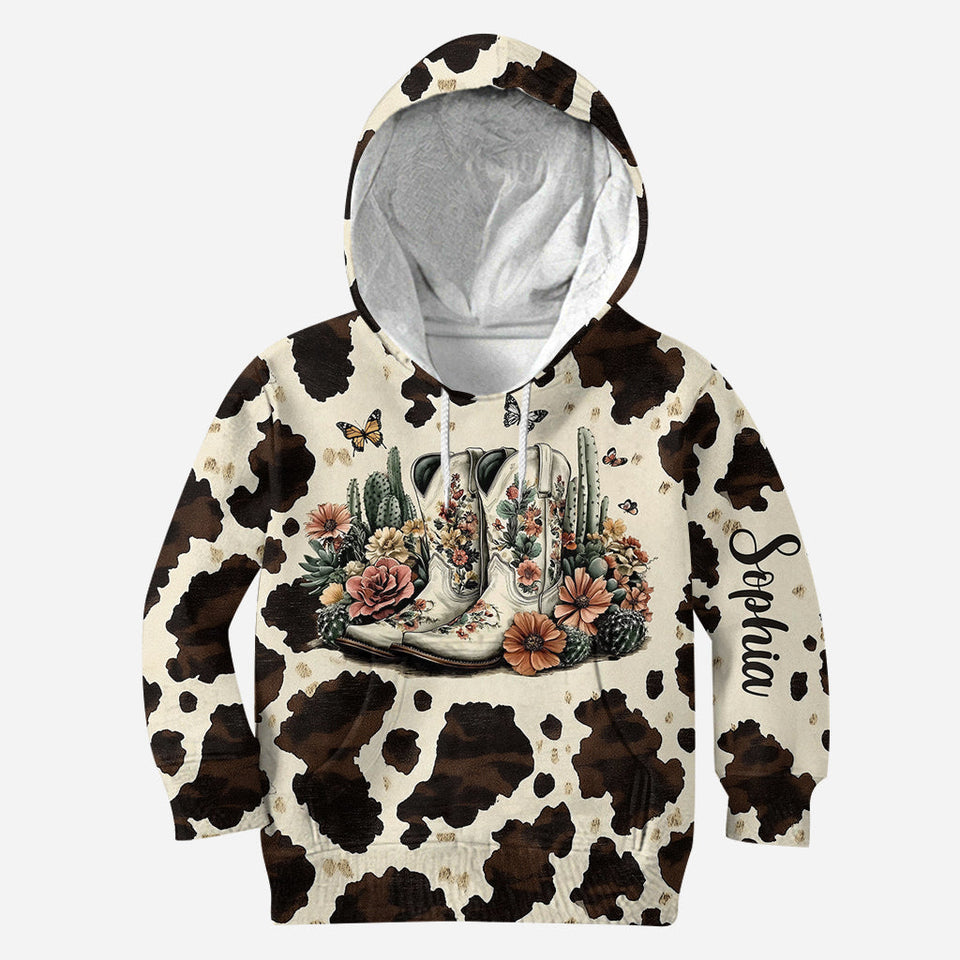 Vintage Boots - Personalized Country Girl Hoodie and Leggings