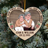 From Our First Kiss - Personalized Christmas Couple Ornament (Printed On Both Sides)