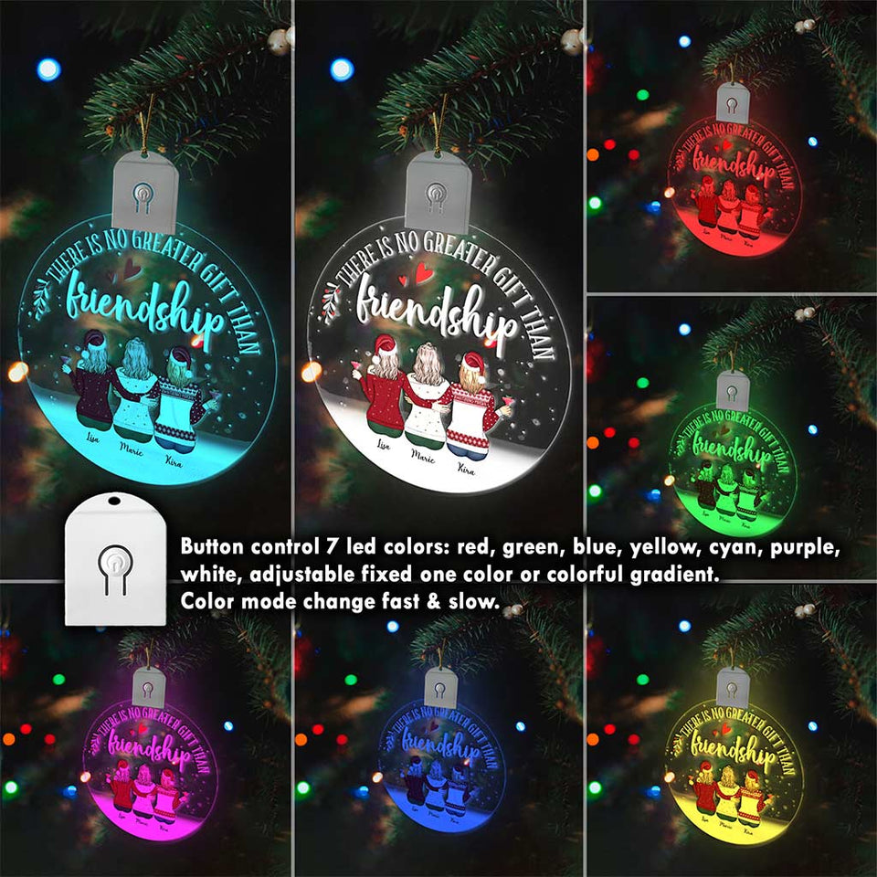 Besties Forever - Personalized Bestie Round Led Acrylic Ornament