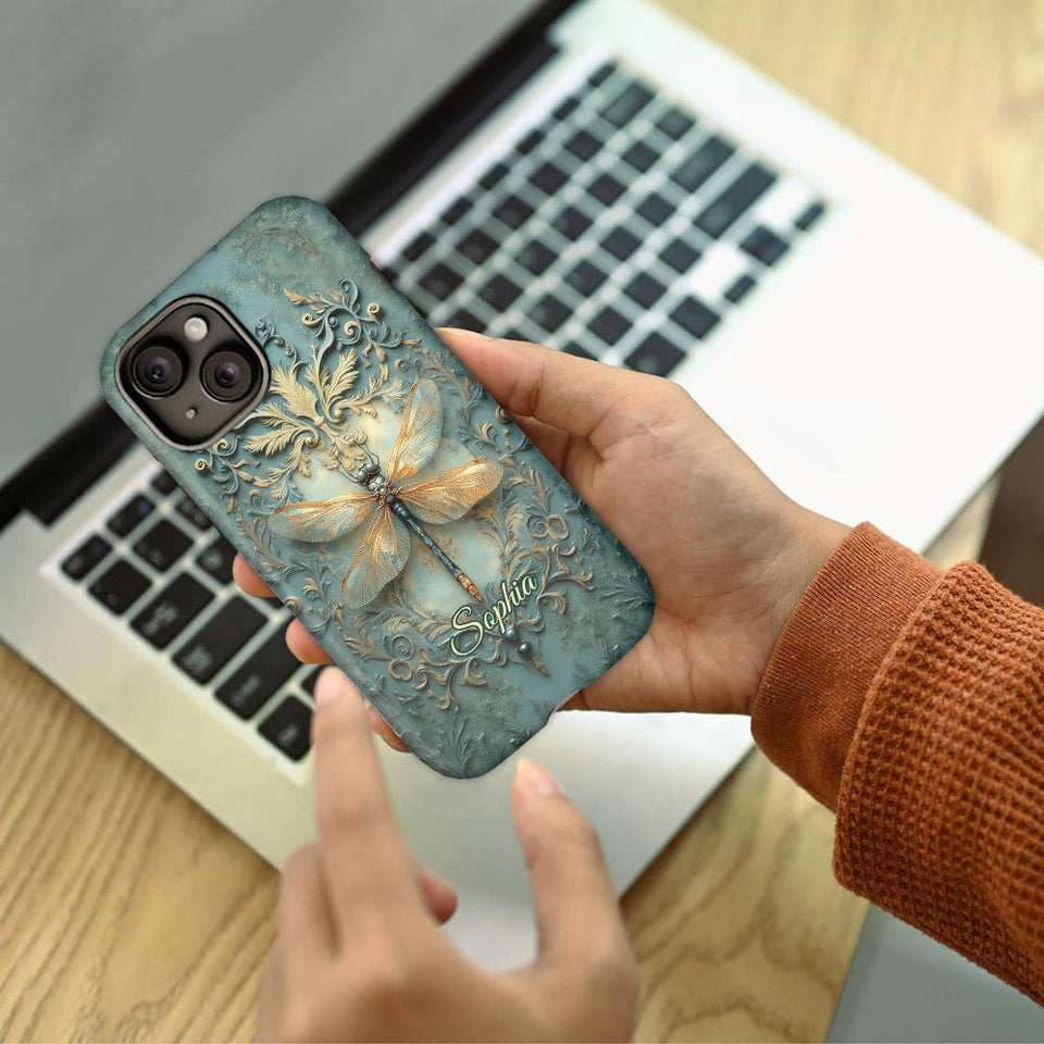 Stunning Dragonfly - Personalized Dragonfly Full Print Phone Case