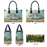 Mama/ Nana's ... Bunnies - Personalized Grandma Leather Handbag