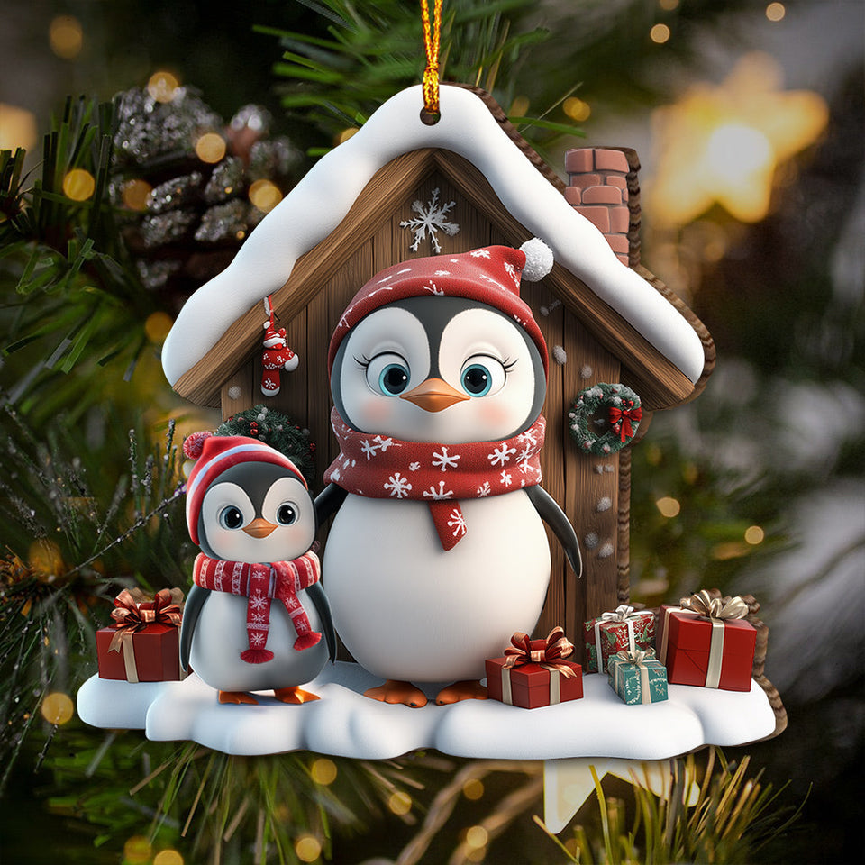 Any Title Cute Penguin Ornament - Personalized Grandma Ornament