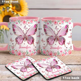 Love Butterflies - Personalized Butterfly Accent Mug