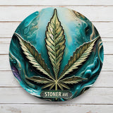 Stoner Avenue - Personalized Weed Round Metal Sign