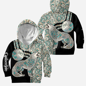Majestic Snow Wolf - Personalized Wolf Hoodie and Leggings