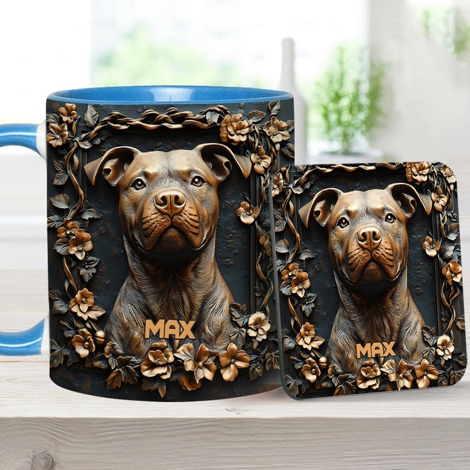 Strong Pitbull - Personalized Dog Accent Mug
