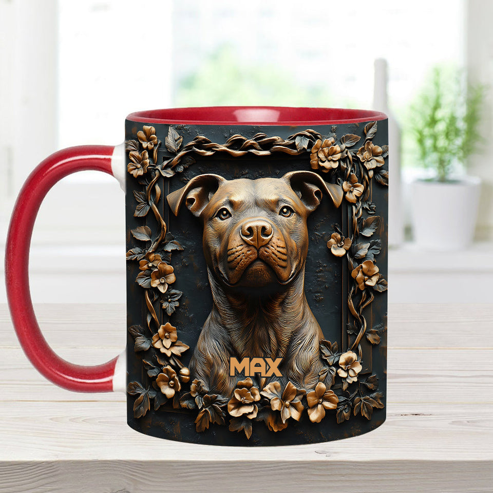 Strong Pitbull - Personalized Dog Accent Mug