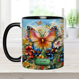 Beautiful Butterfly Bee Dragonfly Hummingbird - Personalized Butterfly Accent Mug