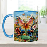 Beautiful Butterfly Bee Dragonfly Hummingbird - Personalized Butterfly Accent Mug
