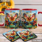 Beautiful Butterfly Bee Dragonfly Hummingbird - Personalized Butterfly Accent Mug