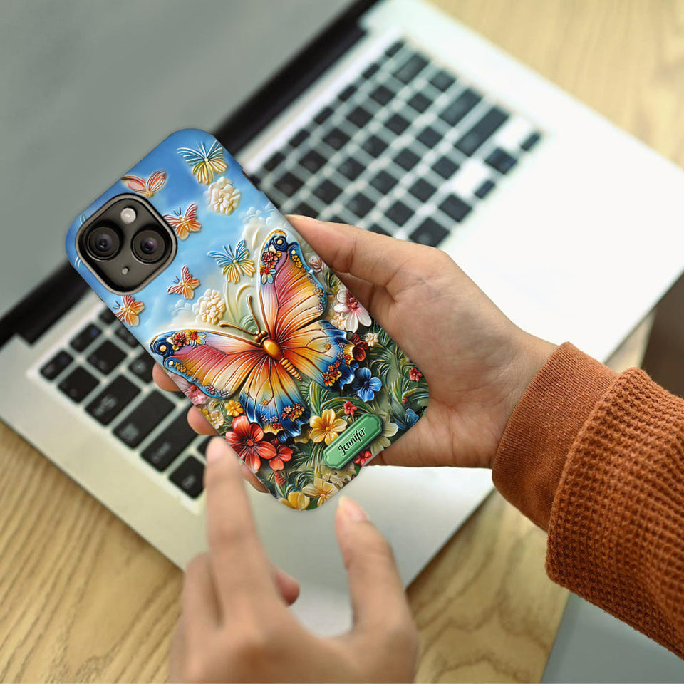 Beautiful Butterfly Bee Dragonfly Hummingbird - Personalized Butterfly Full Print Phone Case
