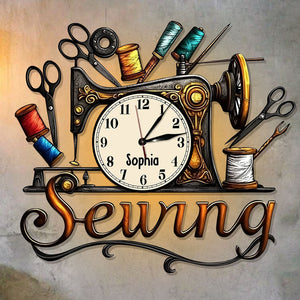 Sewing Room - Personalized Sewing LED Light Wall Clock