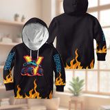 Boy's Cool Monster Truck Print Hooded Outfit - Personalized Kid Kid Hoodie & Kid Jogger Sweatpants
