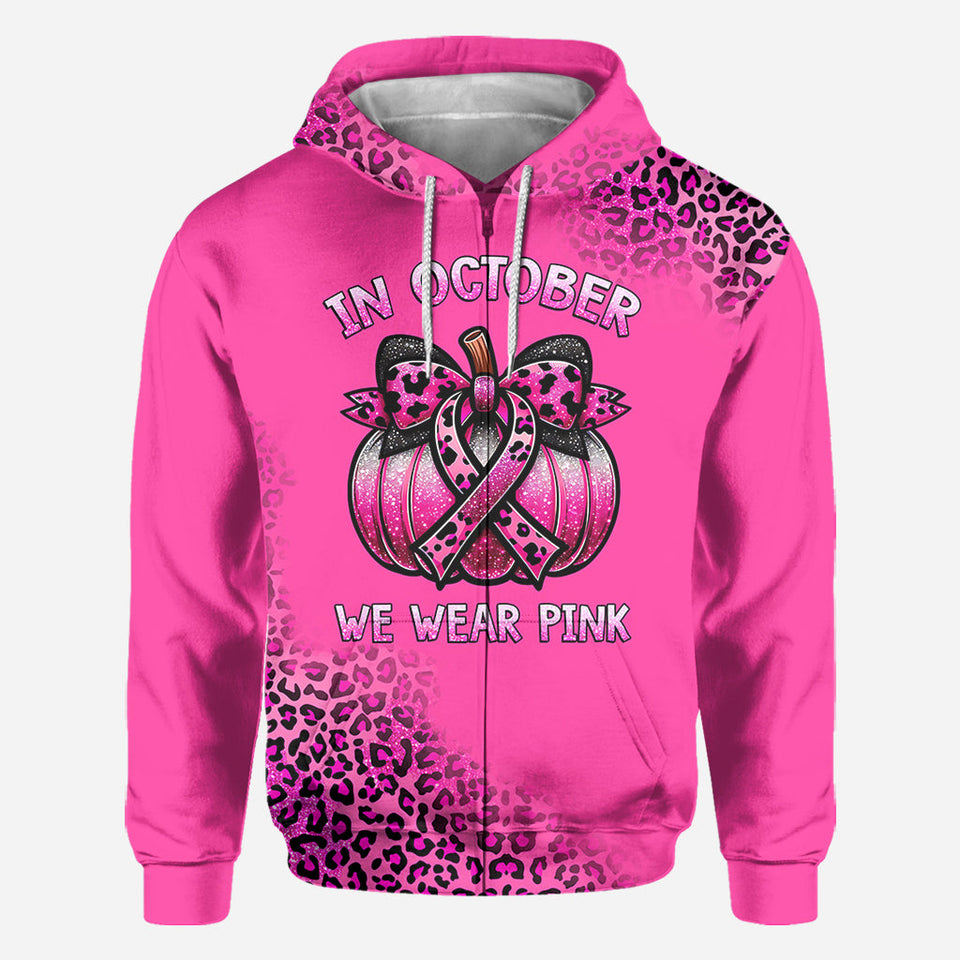 In October We Wear Pink - Breast Cancer Awareness All Over Shirt