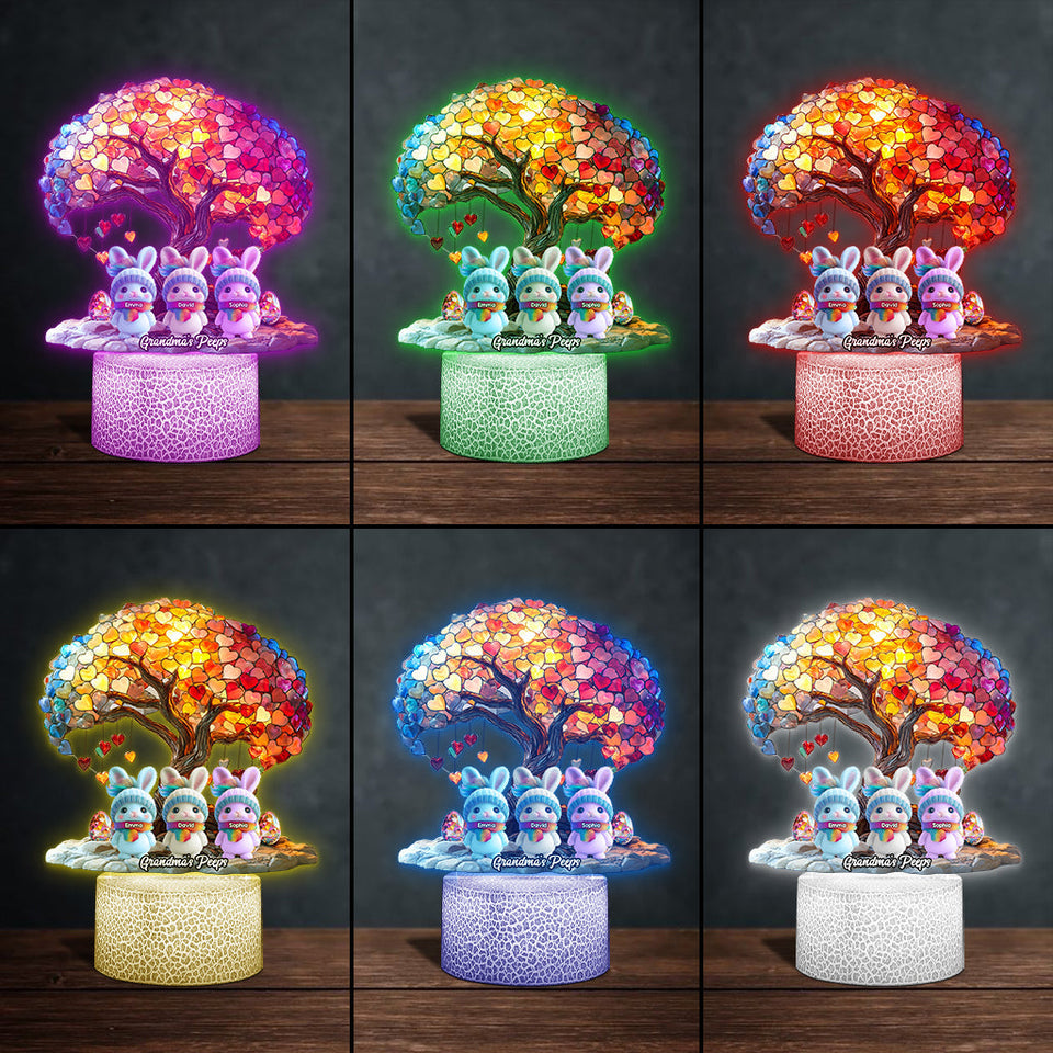 Grandma's Peeps - Personalized Grandma Shaped Plaque Light Base
