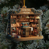 Vintage Sewing Room - Personalized Sewing Ornament