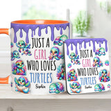Just A Girl Who Loves Turtles - Personalized Turtle Accent Mug