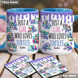 Just A Girl Who Loves Turtles - Personalized Turtle Accent Mug