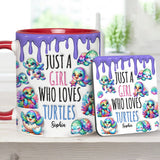 Just A Girl Who Loves Turtles - Personalized Turtle Accent Mug