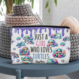 Just A Girl Who Loves Turtles - Personalized Turtle Pouch