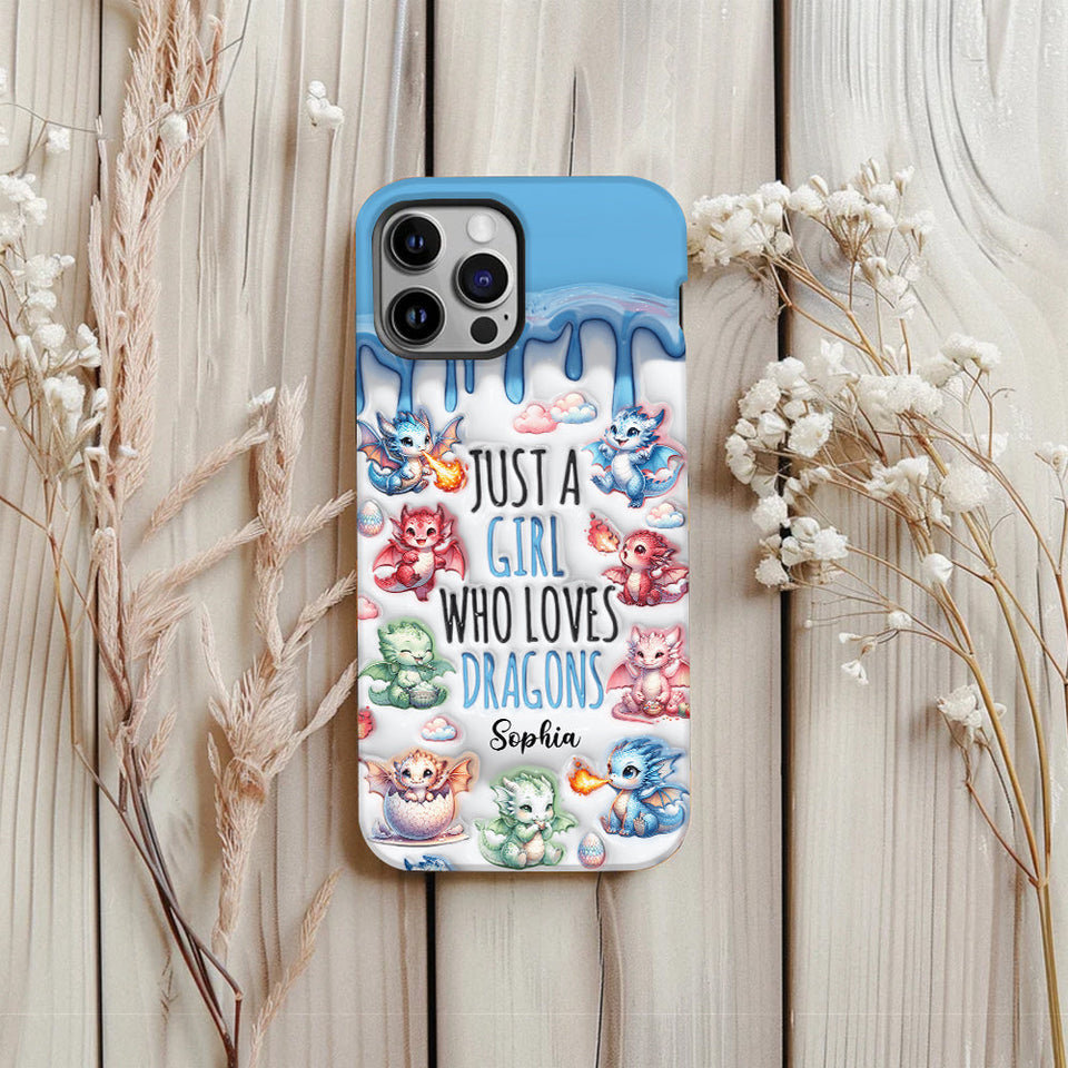 Just A Girl Who Loves Dragons - Personalized Dragon Full Print Phone Case