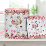 Just A Girl Who Loves Flamingos - Personalized Flamingo Accent Mug