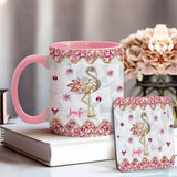 Just A Girl Who Loves Flamingos - Personalized Flamingo Accent Mug