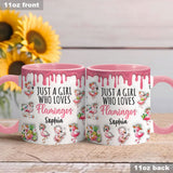 Just A Girl Who Loves Flamingos - Personalized Flamingo Accent Mug