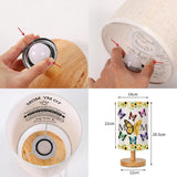 Floral Butterflies - Personalized Mother Tableside Lamp With Wood Base