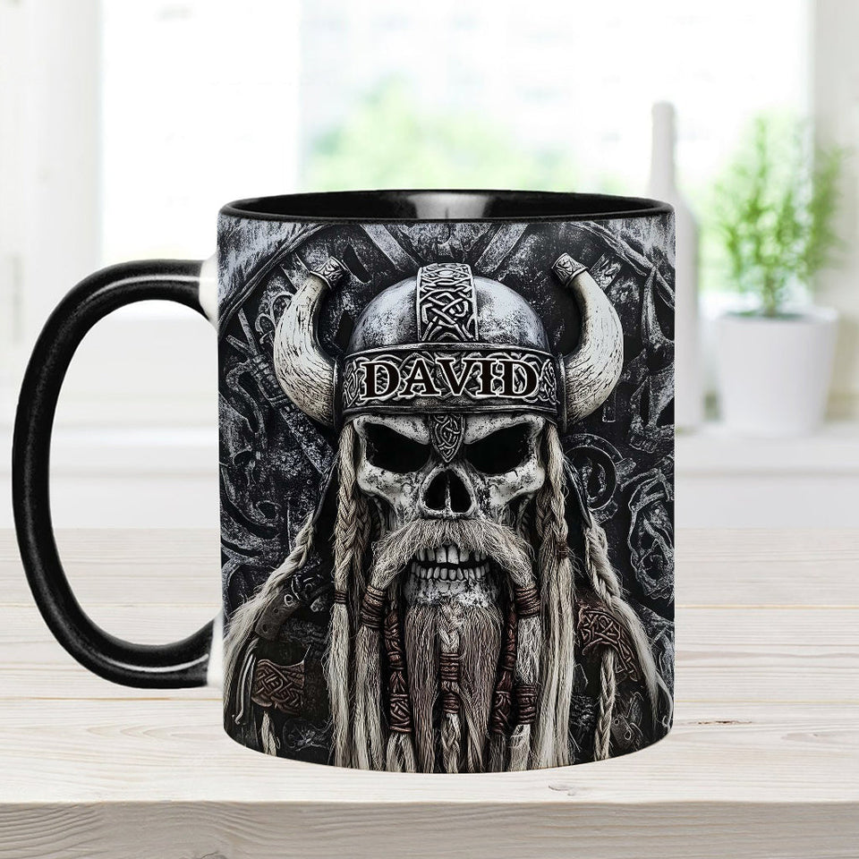 Vikings Skull - Personalized Viking Accent Mug