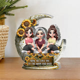 I Love You To The Moon And Back - Personalized Mother Custom Shaped Acrylic Plaque