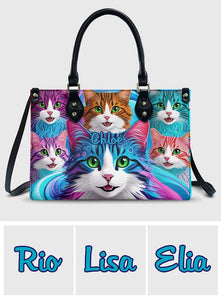 Crazy Cat Lady - Personalized Cat Leather Handbag