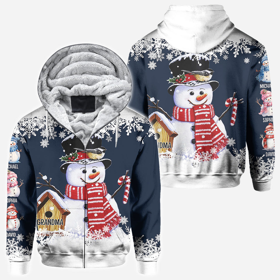 Grandma Snowman - Personalized Grandma All Over Shirt