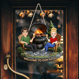 Welcome To Our Patio - Personalized Couple Custom Shaped Wood Sign