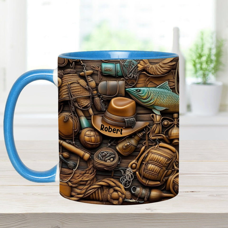 Fishing Life - Personalized Fishing Accent Mug