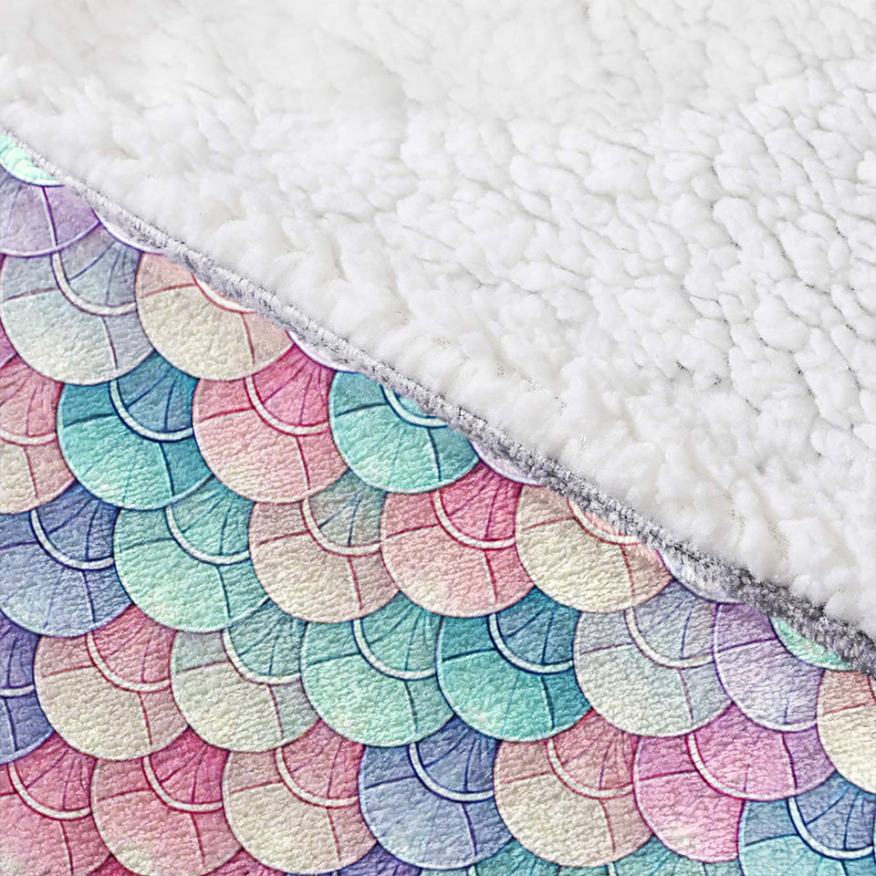 Cute Mermaid - Personalized Kid Blanket Hoodie