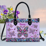 Grandma Nana Mama - Personalized Grandma Leather Handbag