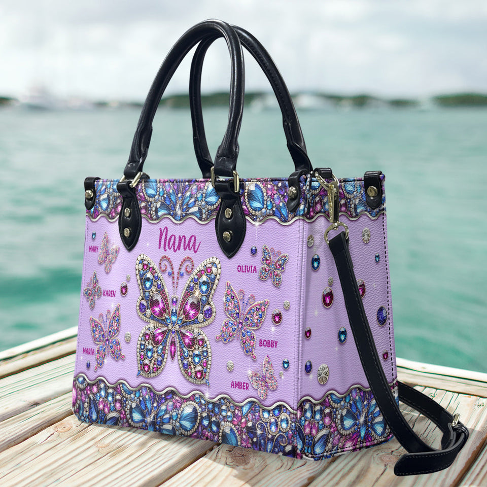 Grandma Nana Mama - Personalized Grandma Leather Handbag