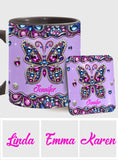 Sparkle Butterfly - Personalized Butterfly Accent Mug