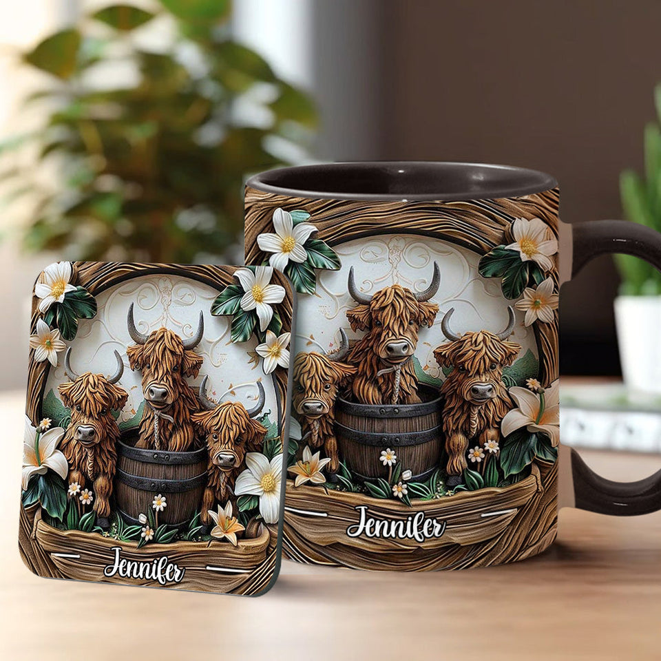 Love Highland Cows - Personalized Accent Mug