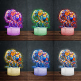 We Love You Mom Grandma Aunt - Personalized Mother Shaped Plaque Light Base