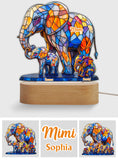 We Love You Mom Grandma Aunt - Personalized Mother Shaped Plaque Light Base
