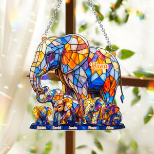 We Love You Mom Grandma Aunt - Personalized Mother Window Hanging Suncatcher Ornament