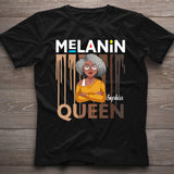 Melanin Queen - Personalized African American T-shirt And Hoodie